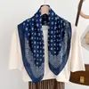 Bufanda Cuadrada de Seda Nueva de Otoño Estilo Extranjero con Lazo en la Cintura para Mujer, Protector de Cuello Delgado, Bufanda para el Cuello, Chal para Personas Mayores, Bufanda de Seda de Moda de Alta Gama