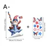 Pegatinas de Vidrio con Mariposas Florales Rojas, Azules y Blancas para el Día de la Independencia Americana, Pegatinas Estáticas para Ventana sin Adhesivo, Pegatinas Decorativas para Ambiente Festivo
