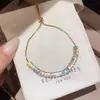 Pulsera Ajustable Flor de Circonita Super Brillante, Lujo Ligero, Moda de Gama Alta, Diseño Simple, Joyería Única para Mujer