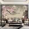 Fondo de Pantalla para Sofá Nuevo Chinoiserie 2025 Sala de Estar TV Estudio Pared de Fondo Tela Mural de Oficina Estilo Nuevo
