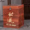 Caja de Regalo de Año Nuevo Neutra para Festival de Primavera Caja de Regalo para Licor Jarra de Vino Caja con Textura de Madera Lote Pequeño de Alta Gama Personalización con Logo de Empresa