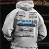 Sudadera con capucha para hombre, estampado de coche popular transfronterizo, temporada de primavera 2026, patrón de latido del corazón, sudadera con capucha, estilo de venta caliente