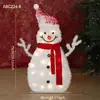 Decoraciones de Muñeco de Nieve Navideño, Adornos que Mejoran la Atmósfera, Escena de Reno Blanco de Peluche Brillante para Nochebuena, Exhibiciones de Ventana