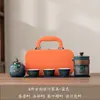 Conjunto de Chá de Viagem Cerâmica Uma Panela Quatro Xícaras Copo de Infusão Rápida Bule para Exterior Presente Empresarial Atacado Portátil