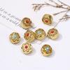 Cuentas de oro y arena antiguas huecas bañadas en cobre que conservan el color, hechas a mano, pulsera tejida, cuentas sueltas, collar, cuentas, accesorios de joyería