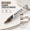 Caneta de retoque cerâmica de 12 cores para reparar arranhões em superfícies de porcelana e banheiro, caneta marcadora especial de 2,8 mm para azulejos e banheiras