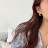 Pendientes Dorado Trenzado con un Toque Otoñal de Alta Gama, Pendientes con Pasador de Plata 925 para Mujer, Aros Minimalistas, Pinzas para Orejas y Colgantes Únicos para Orejas