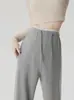 Pantalones de maternidad holgados y cómodos para primavera y otoño, pantalones de pierna ancha con forro polar, engrosados, talla grande, pantalones casuales rectos adelgazantes para mujeres de talla grande