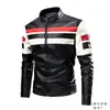 Chaqueta de Cuero para Hombre Nueva Otoño e Invierno Comercio Exterior Costuras Atractiva Chaqueta de Cuero para Motociclista talla extra Cuero Hombres Gordos Amazon