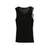 Colete de Botões Tricotado 100% Lã Ancora Vermelho Gola Henry Sem Mangas Slim-Fit Emagrecedor Malha Interna