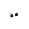 006 Versión coreana de diseño de nicho ins minimalista geométrico redondo con incrustaciones de textura de ágata negra plata de ley S925 aretes para mujer