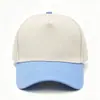 Gorra de béisbol de cinco paneles con bloques de color, bordado y estampado de logotipo personalizado, gorra promocional para adultos de algodón puro, gorra de pico con bordado DIY