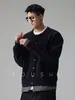 Serviço de compras em Dongdaemun, Coreia: Cardigã de tricô de lã de alpaca de alta qualidade, redutor de idade, modelagem solta, casual, com gola redonda para homens, CD1827