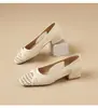 Populares Zapatos Huecos de Estilo Francés para Mujer, Puntera Cuadrada, Nuevos de Verano 2026, Sandalias Casuales Cómodas, Transpirables, de Tacón Cuadrado