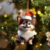 Transfronterizo Nuevo Acrílico Plano Dibujos Animados Perro Colgante Árbol de Navidad Decoración de Árbol de Navidad Colgante Llavero Lindo