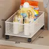Herramienta mágica de almacenamiento para el baño: estante debajo del lavabo para el baño, cesta de almacenamiento para detergente de lavandería y gel de ducha dentro del gabinete del baño