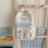 Mochila fresca de verano con bloques de color para estudiantes de secundaria y preparatoria, estilo padre-hijo, adecuada para vacaciones y viajes, disponible en varios tamaños para estudiantes de primaria