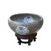 Tanque de Agua para Flores para Cultivar Nenúfares, Tanque de Peces Hidropónico para Acuicultura, Macetas de Cerámica, Barril Profundo de Loto Antiguo de Gran Diámetro Tanque Feng Shui