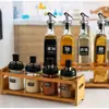 Prateleira Multifuncional de Bambu para Temperos de Cozinha, Suporte de Mesa para Frascos de Temperos Domésticos, Prateleira de Armazenamento para Óleo, Sal, Molho, Vinagre