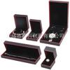 Caja de joyería de papel rellena de cuero, directa de fábrica, para anillos, pendientes, colgantes, pulseras, pulseras de hilo, juego de caja