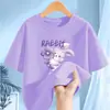 2314 # Camiseta de Manga Corta de Algodón Puro para Niñas Verano 2025 Nuevo Estilo Camisetas de Verano Estilo Caliente para Niñas