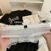 Verão Bolinhas Seda Gelo Algodão Puro Crotch Estendido Estilo Doce Roupa Íntima Calcinhas de Renda Respiráveis Cintura Média-Baixa para Mulheres