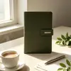 Conjunto de notebook transfronteiriço para negócios com logotipo personalizado, caixa de presente de bloco de notas de escritório com fivela Lincoln, logotipo personalizável para empresas