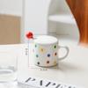 Taza de cerámica con lunares de estilo japonés creativo, estilo ins, taza de café con leche para el hogar, taza de té de la tarde para la oficina