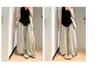 Calças de Ponto a Ponto de Cintura Alta Wide Leg Selecionadas Cuidadosamente para Mulheres, Estilo Fino de Verão, Caimento Solto, Emagrecimento, Estilo Preguiçoso, Cintura Elástica com Cordão Calças Casuais