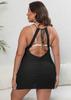 Blusa de bikini playera para mujer, estilo europeo y americano, talla grande, sexy, con espalda descubierta, con tirantes, F865