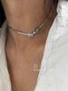 Collar de Lazo Estilo Coreano Temperamento Combinable de Alta Gama Collar de Cuerda de Cuero Súper Hada Perla Doble Cadena de Clavícula para Mujer