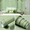Papel tapiz autoadhesivo engrosado con textura de lino imitación para sala de estar y dormitorio, papel tapiz de seda liso para puertas y gabinetes, pegatinas de renovación del hogar al por mayor