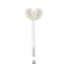 Pincel de Cílios com Pom-Pom, Fivela Dourada de Rosto Sorridente, Embalado em Tubo para Venda por Atacado, Curvador de Cílios Descartável com Cabo de Cristal, Pincel para Sobrancelhas, Ferramenta de Beleza para Cílios