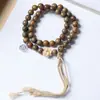 Novo Bracelete Argentino de Sândalo Verde Estilo Chinês com Ágata Cinza Cinco Sutras para Homens e Mulheres Pulseiras de Brinquedo de Madeira Atacado
