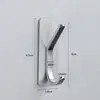 Gancho de aluminio sin perforaciones para puerta de inodoro, dormitorio, perchero trasero, gancho adhesivo de aleación de aluminio para cocina, gancho individual sin rastro