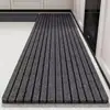 Tapetes de chão listrados resistentes à sujeira, tapetes de chão espessos resistentes ao desgaste para cozinha, absorventes de água e óleo, tapete de área grande antiderrapante para banheiro, tapete para exterior