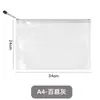 Bolsa para Documentos Impermeável Espessa Grande Capacidade A4 com Zíper de Malha Transparente Uso Estudantil Papel de Prova Plástico Bolsa de Armazenamento