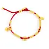 Color dorado cobre chapado preservación del color método antiguo oro arena tejido a mano cuerda roja mate cosas buenas suceden hebilla de seguridad pulsera no es fácil de decolorar