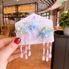 Nuevo tocado Hanfu de estilo chino para niños, elegante accesorio para el cabello antiguo con mariposas, correa con borlas y clip lateral, horquilla
