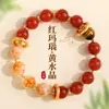 Pulsera de Jade Verde y Blanco Tianshan de Doble Capa para Mujer con Colgante de Ginkgo y Calabaza, Nuevo Modelo 2026 Pulsera de Cristal