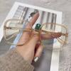 Zhou Yangqing Gafas para Mujer Ins Rojo Montura de Libro Mismo Estilo Montura Grande Lisa Luz Anti-Azul Espejo Plano Montura Negra Montura de Gafas Cuadradas
