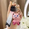 Llavero Creativo Oso Violento Gradiente Lindo Venta al por Mayor Colgante de Llave para Coche Pareja Muñeco Llavero Decoración de Mochila