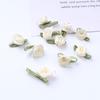 Flores de Rosa Artesanais Prontas com Folhas, Acessórios para Roupas, Rosas de Fita, Flores de Fita de Cetim, Decoração DIY para Lingerie