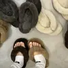 Chanclas de felpa para mujer, estilo coreano, a la moda, nuevas para otoño e invierno, para exteriores, color beige y gris