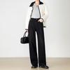 Jeans Skinny Reto Quente com Forro de Fleece para Mulheres, Novo Inverno 2025, Cintura Alta, Que Valoriza a Silhueta, Calça Wide Leg
