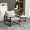 Silla de Negociación Estilo Nórdico para Uso en Casa en Sala de Estar, Dormitorio, Oficina, Sofá Perezoso de Hierro Forjado, Silla de Lujo Ligero, Sillón Individual