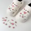 Charms para sapato Croc DIY corrente de pulseira de flor de pérola tridimensional flor de sapato estilo balé removível acessório de sapato decoração