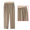 Pantalones de Verano para Mamá, Pantalones Cortos Finos de Seda Helada, Pantalones de Verano Talla Grande para Mujeres de Mediana Edad y Personas Mayores, Pantalones Rectos Sueltos para Abuela
