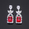 Aretes Joyería Estilo Europeo y Americano Rubí Moda Paraiba Moda Lujo Ligero Mujer Venta al por Mayor Sensación de Alta Gama
