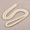 Pulseira Masculina para Brincar na Mão, Pulseira de Bodhi de Jade Branco Natural com 108 Contas Redondas, Pulseira Unissex Estilo Vintage com Contas Cilíndricas